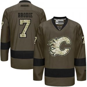 Calgary Flames #7 TJ Brodie Green Salute to Service Stitched NHL Jersey