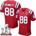 Mens Nike New England Patriots #88 Martellus Bennett Elite Red Alternate Super Bowl LI 51 NFL Jersey