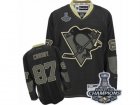 Mens Reebok Pittsburgh Penguins #87 Sidney Crosby Premier Black Ice 2017 Stanley Cup Champions NHL Jersey