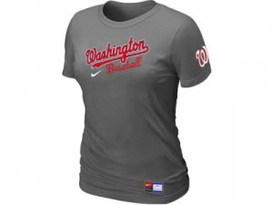 Women MLB Washington Nationals D.Grey Nike Short Sleeve Practice T-Shirt