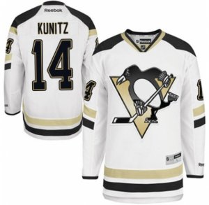 Mens Reebok Pittsburgh Penguins #14 Chris Kunitz Premier White 2014 Stadium Series NHL Jersey