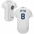 Men's Majestic Detroit Tigers #8 Justin Upton White Flexbase Authentic Collection MLB Jersey