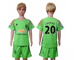 Manchester United #20 Sromero Green Kid Soccer Club Jersey