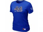 women New York Mets Nike Blue Short Sleeve Practice T-Shirt
