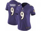 Women Nike Baltimore Ravens #9 Justin Tucker Vapor Untouchable Limited Purple Team Color NFL Jersey
