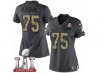 Womens Nike New England Patriots #75 Ted Karras Limited Black 2016 Salute to Service Super Bowl LI 51 NFL Jersey