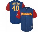 Mens Venezuela Baseball Majestic #40 Omar Bencomo Royal Blue 2017 World Baseball Classic Replica Team Jersey