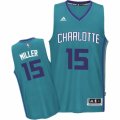 Mens Adidas Charlotte Hornets #15 Percy Miller Authentic Light Blue Road NBA Jersey