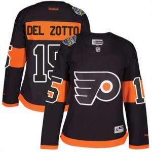 Womens Reebok Philadelphia Flyers #15 Michael Del Zotto Authentic Black 2017 Stadium Series NHL Jersey