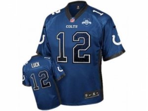 Nike Indianapolis Colts #12 Andrew Luck Blue(Drift Fashion Elite 30th Seasons Patch)