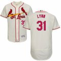 Mens Majestic St. Louis Cardinals #31 Lance Lynn Cream Flexbase Authentic Collection MLB Jersey