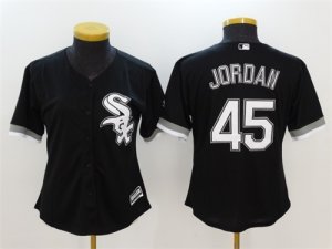 White Sox #45 Michael Jordan Black Women Cool Base Jersey