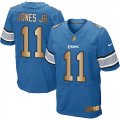 Nike Detroit Lions #11 Marvin Jones Jr Blue Team Color Mens Stitched NFL Elite Gold Jersey