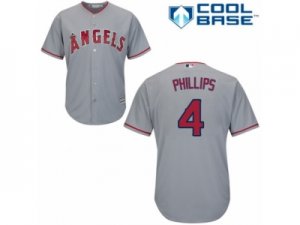 Youth Majestic Los Angeles Angels of Anaheim #4 Brandon Phillips Authentic Grey Road Cool Base MLB Jersey