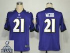 2013 Super Bowl XLVII NEW Baltimore Ravens 21 Lardarius Webb purple Jerseys (Game)