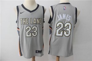 Cavaliers #23 LeBron James Gray Nike City Edition Swingman Jersey