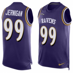 Mens Nike Baltimore Ravens #99 Timmy Jernigan Limited Purple Player Name & Number Tank Top NFL Jersey