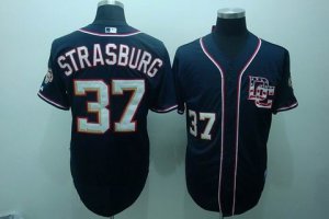 mlb washington nationals #37 strasburg blue[cool base]