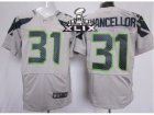 2015 Super Bowl XLIX Nike NFL Seattle Seahawks #31 Kam Chancellor Grey Jerseys(Elite)