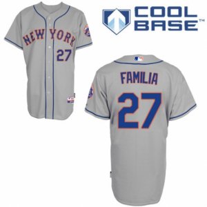 Men\'s Majestic New York Mets #27 Jeurys Familia Authentic Grey Road Cool Base MLB Jersey