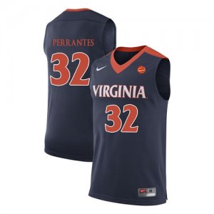 Virginia Cavaliers #32 London Perrantes Navy College Basketball Jersey