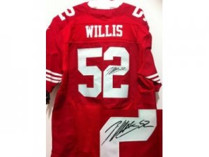 Nike San Francisco 49ers #52 Patrick Willis Red Jerseys(Signed Elite)