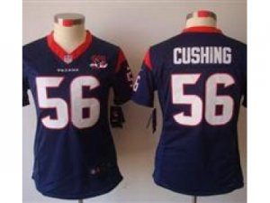 Nike Women Houston Texans #56 Brian Cushing Blue NFL Jerseys W 10th Patch