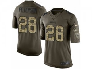 Mens Nike New Orleans Saints #28 Adrian Peterson Limited Green Salute to Service NFL Jersey