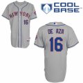 Mens Majestic New York Mets #16 Alejandro De Aza Authentic Grey Road Cool Base MLB Jersey
