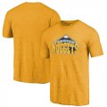 Denver Nuggets Fanatics Branded Gold Distressed Logo Tri-Blend T-Shirt