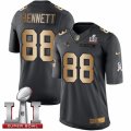 Youth Nike New England Patriots #88 Martellus Bennett Limited Black Gold Salute to Service Super Bowl LI 51 NFL Jersey