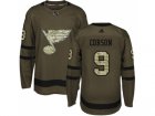 Adidas St. Louis Blues #9 Shayne Corson Green Salute to Service Stitched NHL Jersey