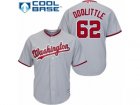 Youth Majestic Washington Nationals #62 Sean Doolittle Replica Grey Road Cool Base MLB Jersey