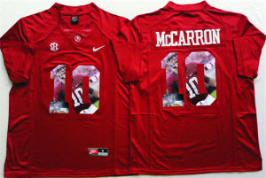 Alabama Crimson Tide 10 AJ McCarron Red Portrait Number College Jersey