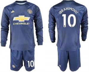 2018-19 Manchester United 10 IBRAHIMOVIC Away Long Sleeve Soccer Jersey