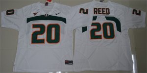 Miami Hurricanes 20 Ed Reed White College Jersey