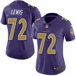 Women\'s Nike Baltimore Ravens #72 Alex Lewis Limited Purple Rush NFL Jersey