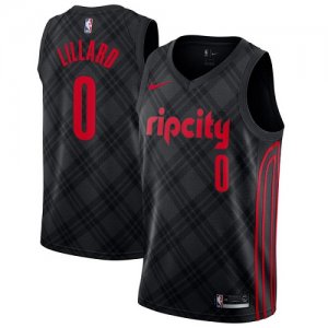 Blazers #0 Damian Lillard Black City Edition Nike Swingman Jersey