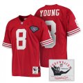 Mens San Francisco 49ers #8 Steve Young Scarlet Authentic Throwback Jersey