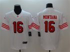 Nike 49ers #16 Joe Montana White Color Rush Vapor Untouchable Limited Jersey