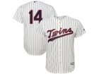 Youth Minnesota Twins #14 Kent Hrbek Cream Strip Cool Base Stitched MLB Jersey