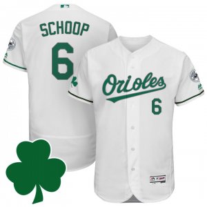 2016 Mens Baltimore Orioles #6 Jonathan Schoop St. Patricks Day White Celtic Flexbase Authentic Collection Jersey