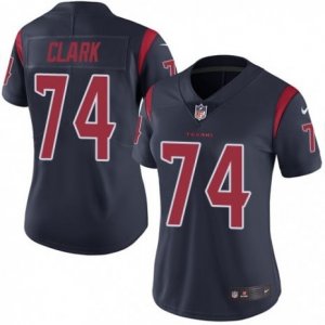 Women\'s Nike Houston Texans #74 Chris Clark Limited Navy Blue Rush NFL Jersey