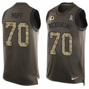 Mens Nike Washington Redskins #70 Sam Huff Limited Green Salute to Service Tank Top NFL Jersey