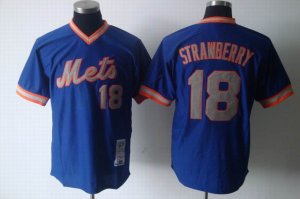 mlb new york mets #18 strawberry m&n blue