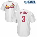 Mens Majestic St. Louis Cardinals #3 Jedd Gyorko Authentic White Home Cool Base MLB Jersey