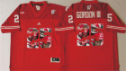 Wisconsin Badgers #25 Melvin Gordon III Red Portrait Number College Jersey