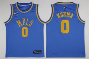 Lakers #0 Kyle Kuzma Light Blue Nike Throwback Swingman Jersey