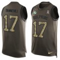 Mens Nike Miami Dolphins #17 Ryan Tannehill Limited Green Salute to Service Tank Top NFL Jersey