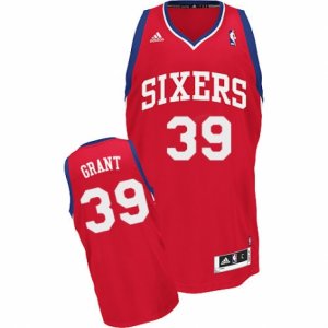 Men\'s Adidas Philadelphia 76ers #39 Jerami Grant Swingman Red Road NBA Jersey